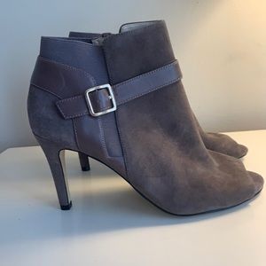 Marc Fisher Suede Peep Toe Ankle Boots